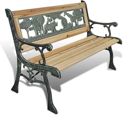 Banc de jardin pour enfants fedaxel, 84 cm, en bois, pour l'extérieur, la cour