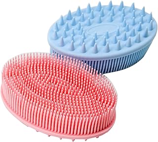 Brosse de douche et shampoing en silicone 2 en 1, brosse de massage