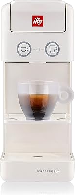 Cafetière à filtre expresso et capsules illy y3.3, design compact, couleur blanche