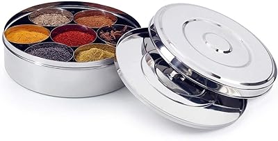 Boîte à épices double couvercle en acier inoxydable king international récipient masala