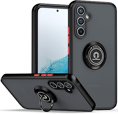 Coque samsung galaxy a54 5g, coque arrière rigide résistante aux chocs, mate, anneau