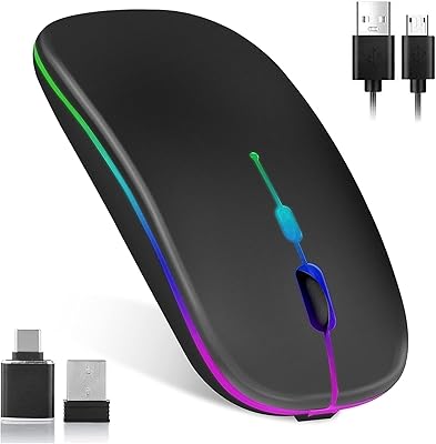 Souris sans fil rechargeable led améliorée pour ordinateur portable souris bluetooth silencieuse infanor