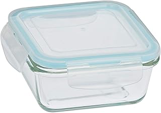 Récipient alimentaire carré en verre borosilicate talona tl2213350 de boro pro, bleu, 570