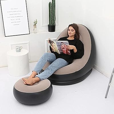 Canapé chaise longue gonflable g-storm avec pompe à air domestique et repose-pieds pour salon intérieur, chambre à coucher, salle de lecture, bureau, porche, voyage, camping, pique-nique. Diaytar Sénégal : Le plaisir d'acheter sans se priver