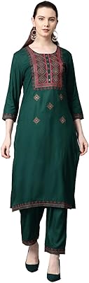 Ensemble kurta indien nitimatta pour femme, kurta droit à manches 3/4 avec palissandre
