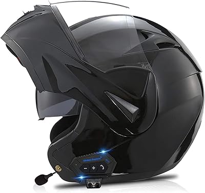 Casque de moto bluetooth pliable à double visière, certifié dot/ece, casque de moto