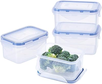 Oban lot de 4 boîtes de conservation alimentaires hermétiques petits récipients de préparation