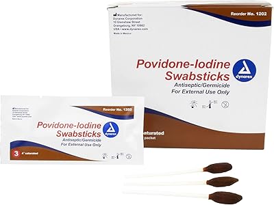 Bâtons d'écouvillons à la povidone iodée dynarex antiseptique confortable pour assurer la préparation