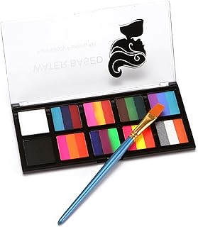 Kit professionnel de peinture pour le visage et le corps, 10 couleurs arc-en-ciel, peintures activées à l'eau, palette de gâteaux fendus, maquillage pour cosplay, avec pinceau, sûr et hypoallergénique pour fête costumée. Diaytar Sénégal : Parce que chaque FCFA compte