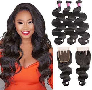 Tissages de cheveux humains brésiliens avec fermeture