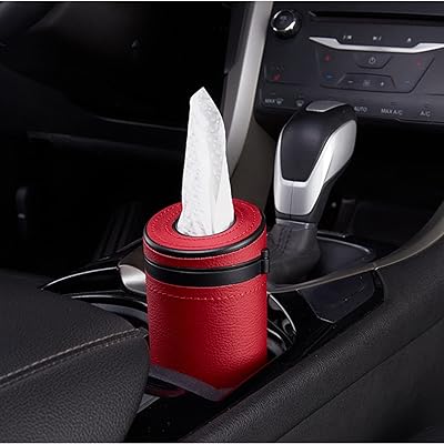 Boîte à mouchoirs de voiture d'accoudoir cylindrique ensemble papier en cuir