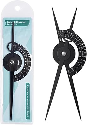 Règle de pochoir à sourcils avec rapport or, mesure du maquillage, guide