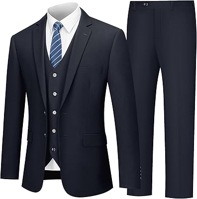 Le porte costumes slim fit pour hommes 3 pièces hommes uni veste à