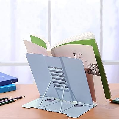 Support de livre de bureau en métal avec support de lecture, support