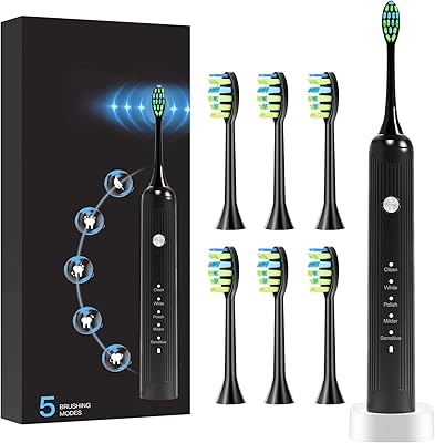 Brosse à dents électrique horkey sonic avec 6 têtes de brosse