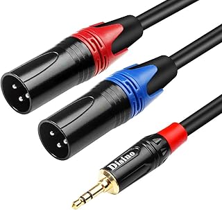 Câble répartiteur en y double xlr mâle desino 1/8" mini-jack asymétrique 3,5 mm