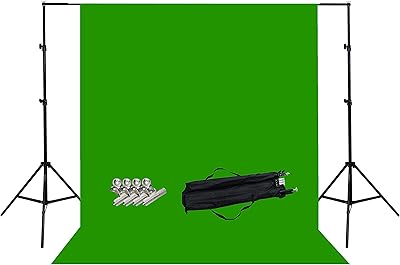 Ensemble de supports de photographie copic s03 2mx3m avec fond vert 1,5x3m, ensemble