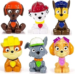 Ensemble de 6 figurines paw patrol pour enfants - rocky, zuma, skye, rubble