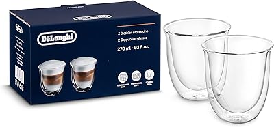 Tasses à café cappuccino à double paroi delonghi avec caractéristiques thermiques, 190 ml