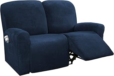 6pcs im housses de canapé deux places, housses en velours extensible pour canapé