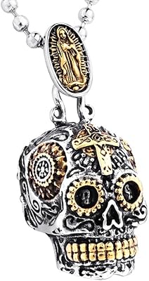 Collier pendentif crâne en sucre inreng en acier inoxydable, pendentifs squelette gothique