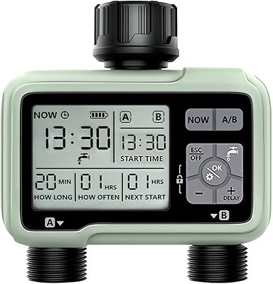 Minuterie d'irrigation kokan, minuterie d'eau numérique programmable à 2 ports étanche ipx5 avec