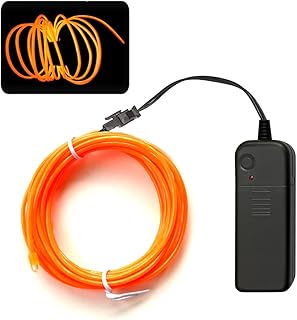 El wire orange, néon de 1,5 pouces avec batterie, lumière électrique de fête