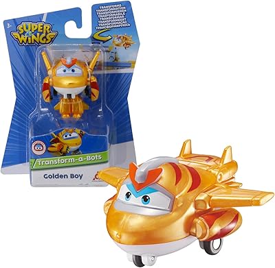 Figurine super wings transform-a-bots 2 pouces dorée pour garçons eu750031
