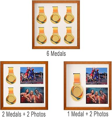 Vitrine de médailles cadre d'affichage de médailles de sport en bois massif photo