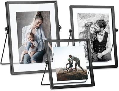 Ensemble de cadres photo en verre terevi, cadre métallique flottant simple avec couvercle