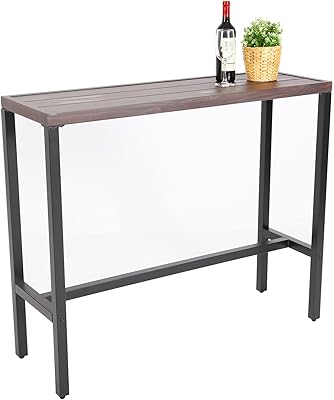 Table de bar de patio inmutig, table de bistro surélevée avec plateau aspect