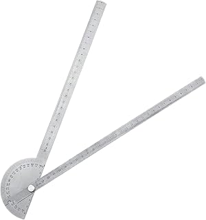 Rapporteur d'angle à double bras en acier inoxydable, outil de mesure d'angle