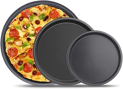 Ensemble de 3 ustensiles de cuisson à pizza, revêtement antiadhésif en acier au
