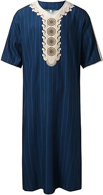 Vêtements islamiques amples pour hommes robe ethnique arabe saoudienne ample à blocage