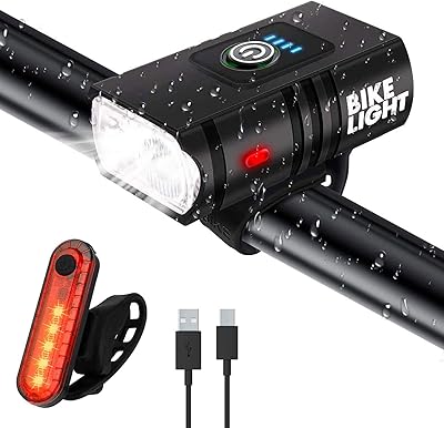 Kit d'éclairage de vélo mullor, phare de sécurité étanche rechargeable par usb