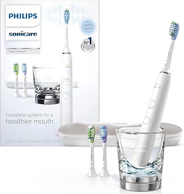 Brosse à dents électrique intelligente rechargeable philips sonicare diamondclean 9300 - blanche, hx9903/01
