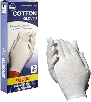 Gants hydratants en coton cara pour l'eczéma - taille s, lot de 6