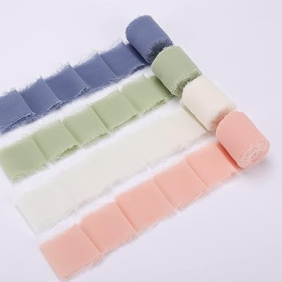 4 rouleaux de franges de ruban en mousseline de soie lifeglake faites à