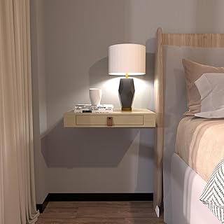 Étagère flottante avec tiroir, table de chevet flottante pour chambre à coucher