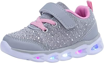 Baskets décontractées lumineuses à led pour enfants (filles/garçons), gris, 8 m us toddler