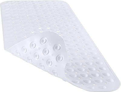 Tapis de bain antidérapant extra large yinen - 40 x 16 pouces, blanc