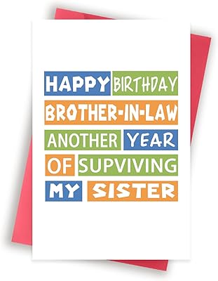 Carte d'anniversaire amusante pour beau-frère, cadeaux spéciaux de la part de la belle-sœur