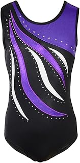 Costume de costume de danse de gymnastique de couleurs de vagues brillantes