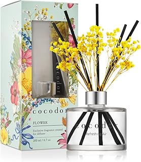 Diffuseur de roseaux à fleurs préservées cocodor, air frais, 6,7 oz (200 ml)