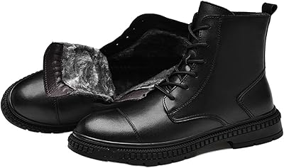 Bottes de neige longues ukema pour hommes, bottes d'hiver montantes en cuir