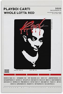 Jinhua playboi carti couverture rouge album affiche décoration de chambre décoration murale décoration