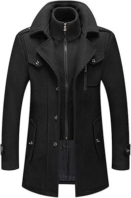 2022 nouveaux manteaux en laine mélangée pour hommes automne hiver couleur unie résistant