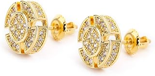 Boucles d'oreilles rondes pour femmes ou hommes, boucles d'oreilles à tige en cz