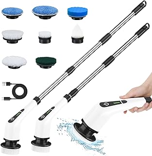Brosse à récurer électrique rotative topmaco brosse de nettoyage sans fil avec manche