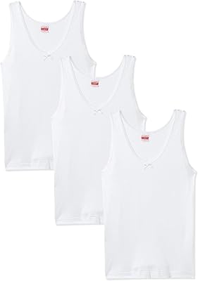 Gilet en coton blanc pour femme, lot de 3 pièces, blanc